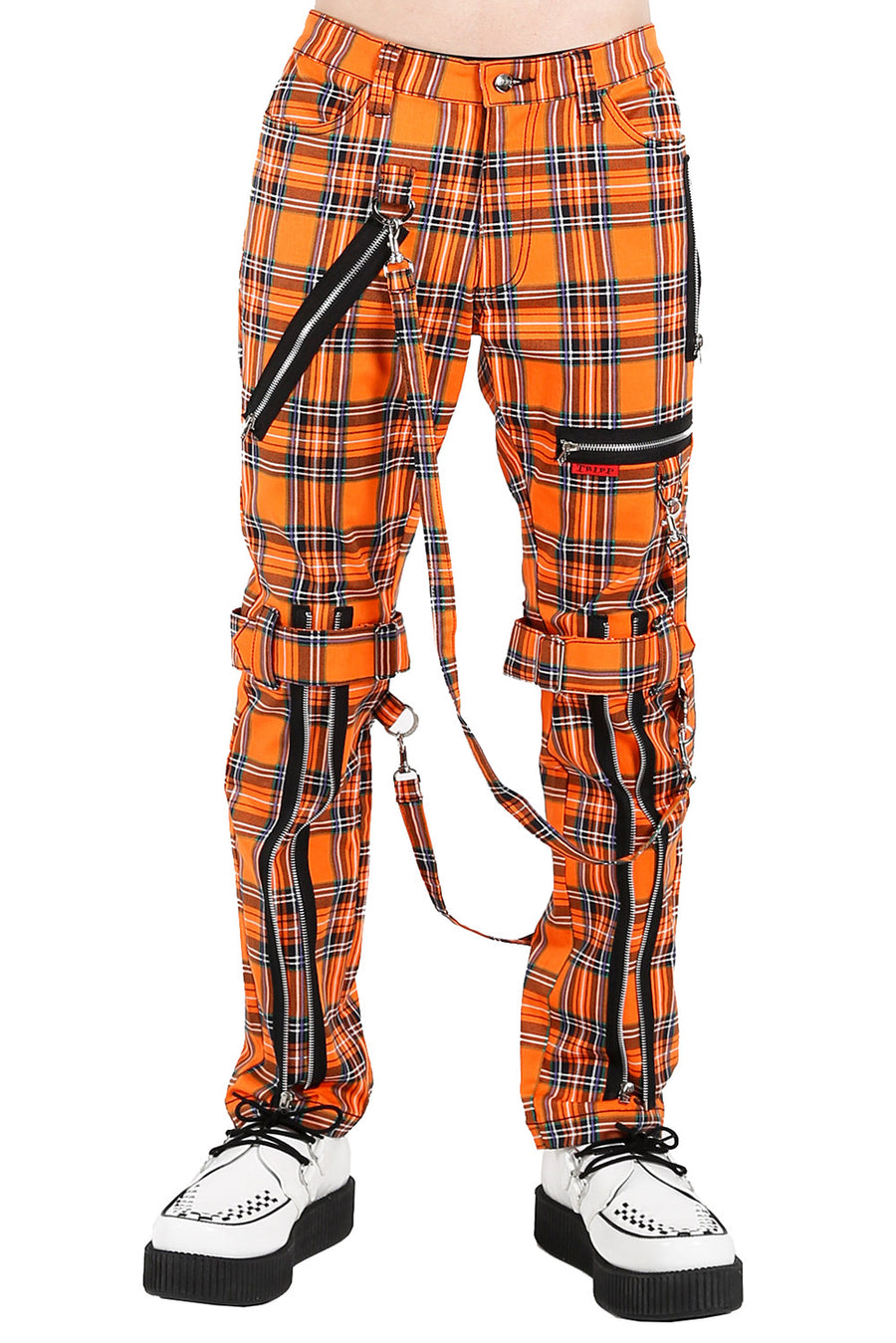 Tripp Bondage Pants [Orange Plaid]