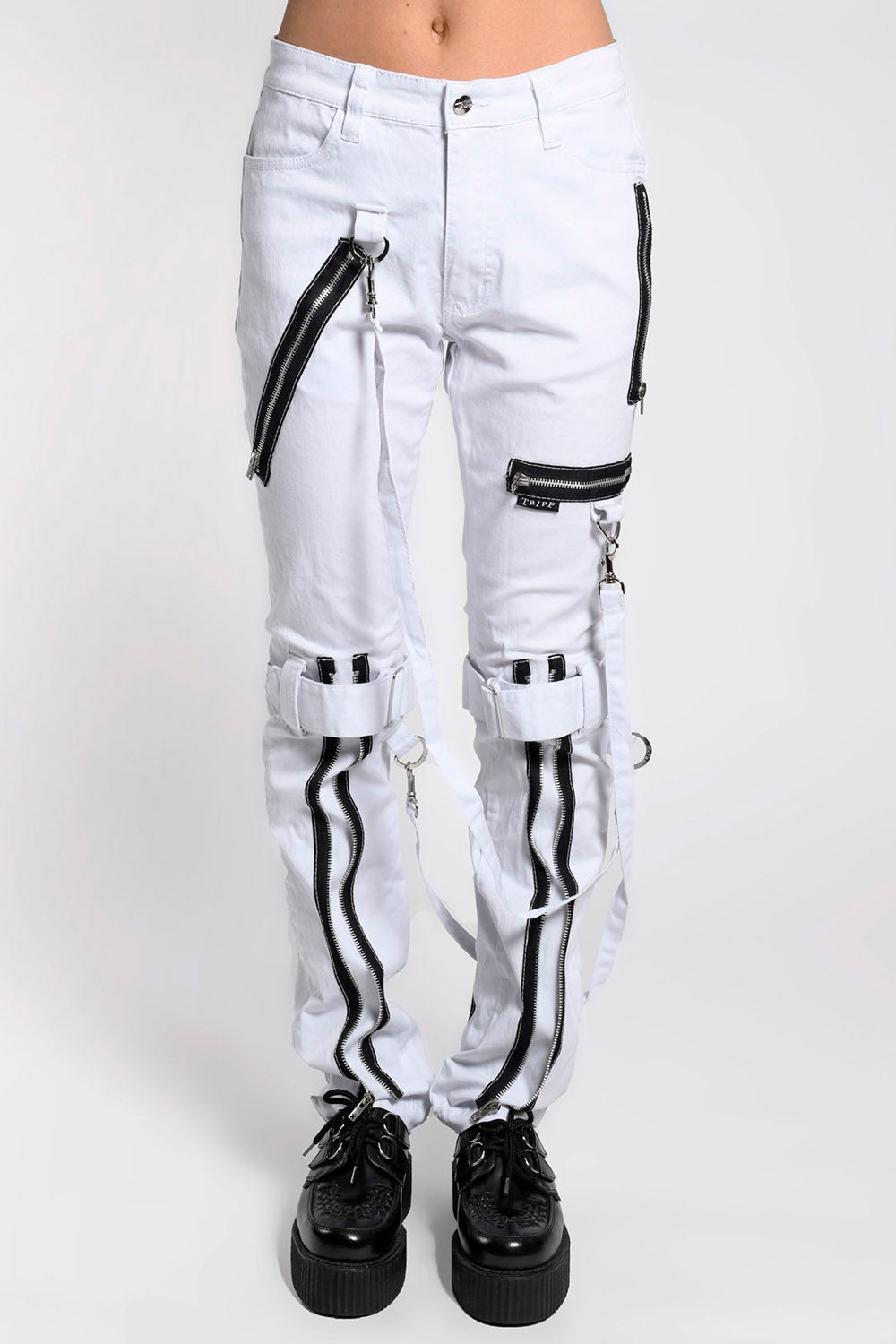 Tripp Asylum White Bondage Pants – VampireFreaks
