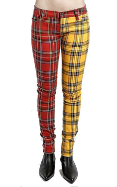 Tripp Split Personality Plaid Jeans (Yellow/Red)