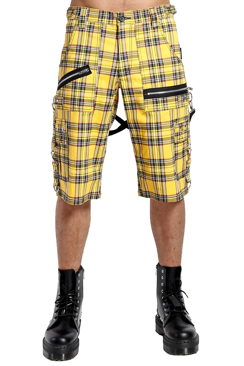 Tripp Yellow Plaid Punk Shorts - Vampirefreaks Store