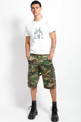 army green punk baggy cargo shorts