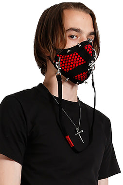 Tripp Mesh Skull and Spike Face Mask [Red/Black]