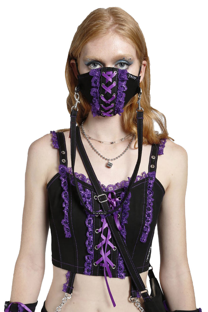 Tripp Lace Face Mask [Purple/Black]