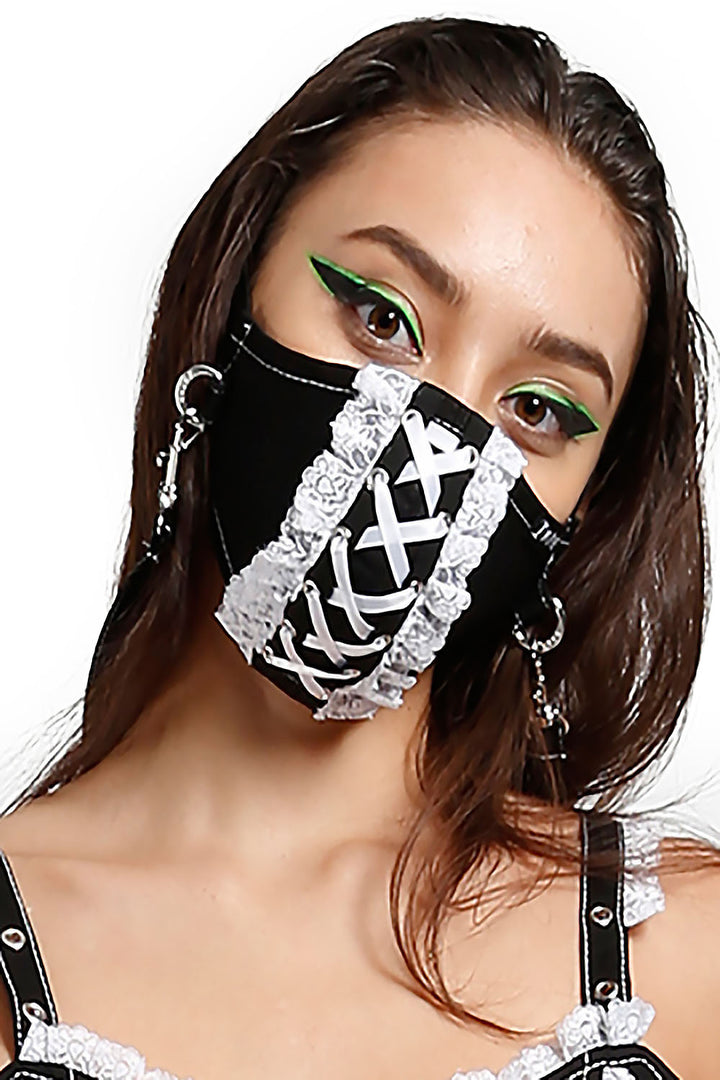 Tripp NYC Lace Face Mask [Black/White]