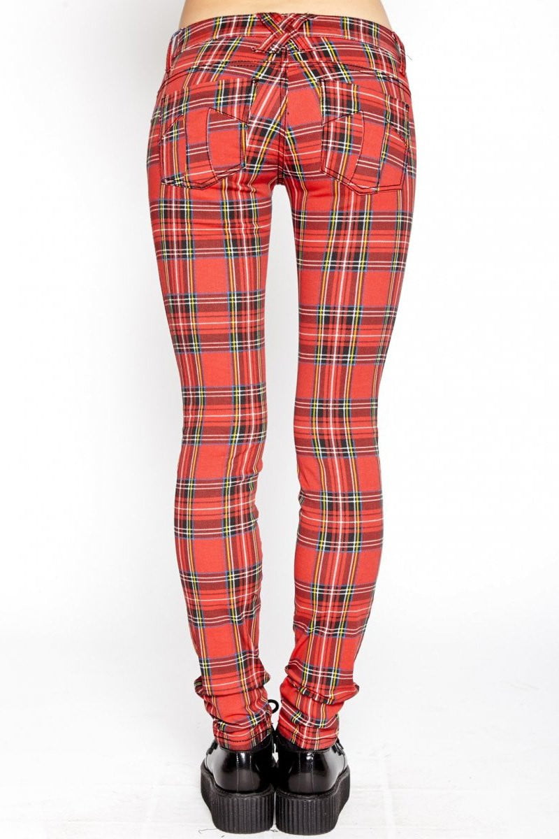 Tripp Ladies Red Plaid Jeans - Vampirefreaks Store