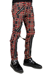 Tripp Mens Black Plaid Bondage Punk Pants - Vampirefreaks Store