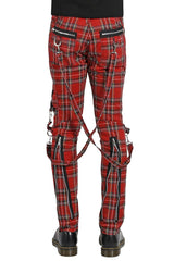 Tripp Mens Red Plaid Bondage Pants - Vampirefreaks Store