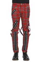 Tripp Mens Red Plaid Bondage Pants - Vampirefreaks Store