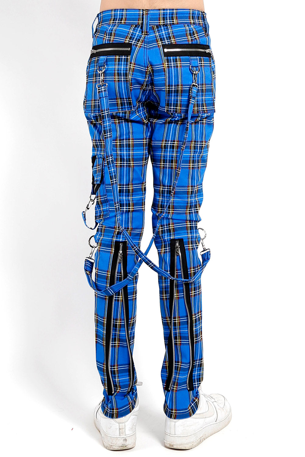 Punk fashion plaid pants