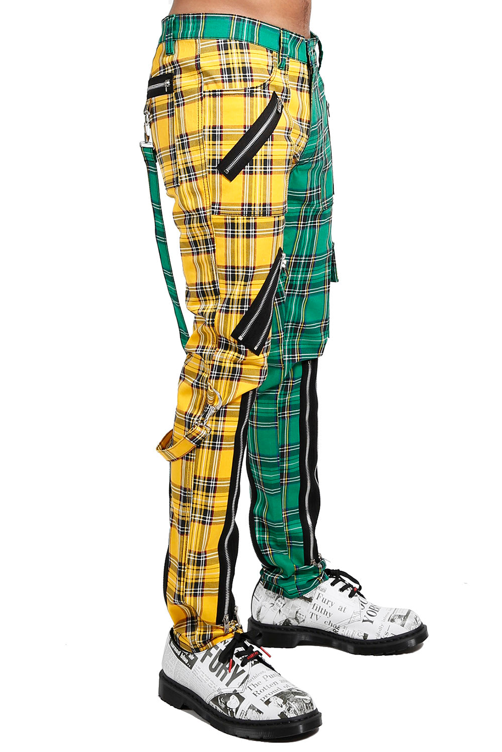 Tripp Madness Pants Yellow Green Plaid 26