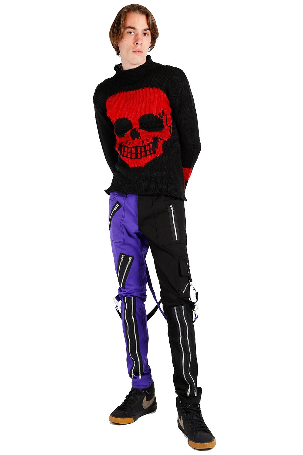 Tripp NYC Split Leg Bondage Pants [Black/Purple] – VampireFreaks