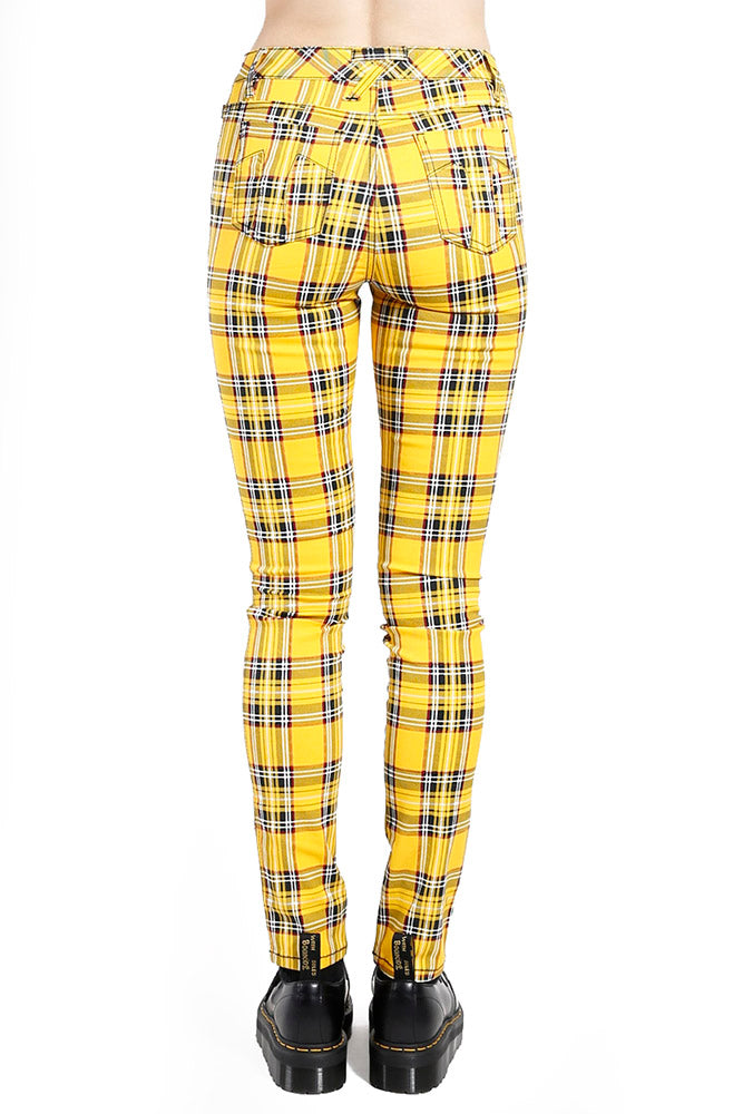 Yellow best sale tartan jeans