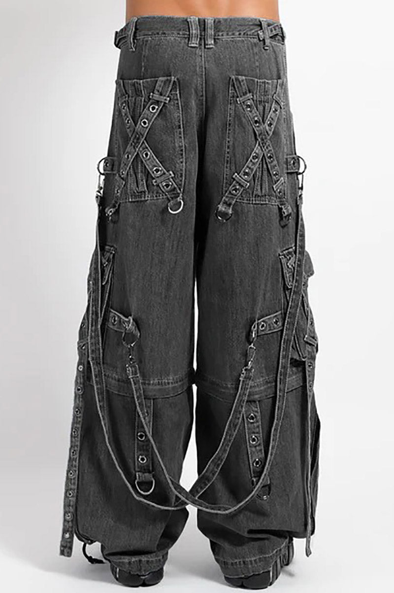 Tripp NYC Denim X Strap Pants [BLACK DENIM]N VampireFreaks
