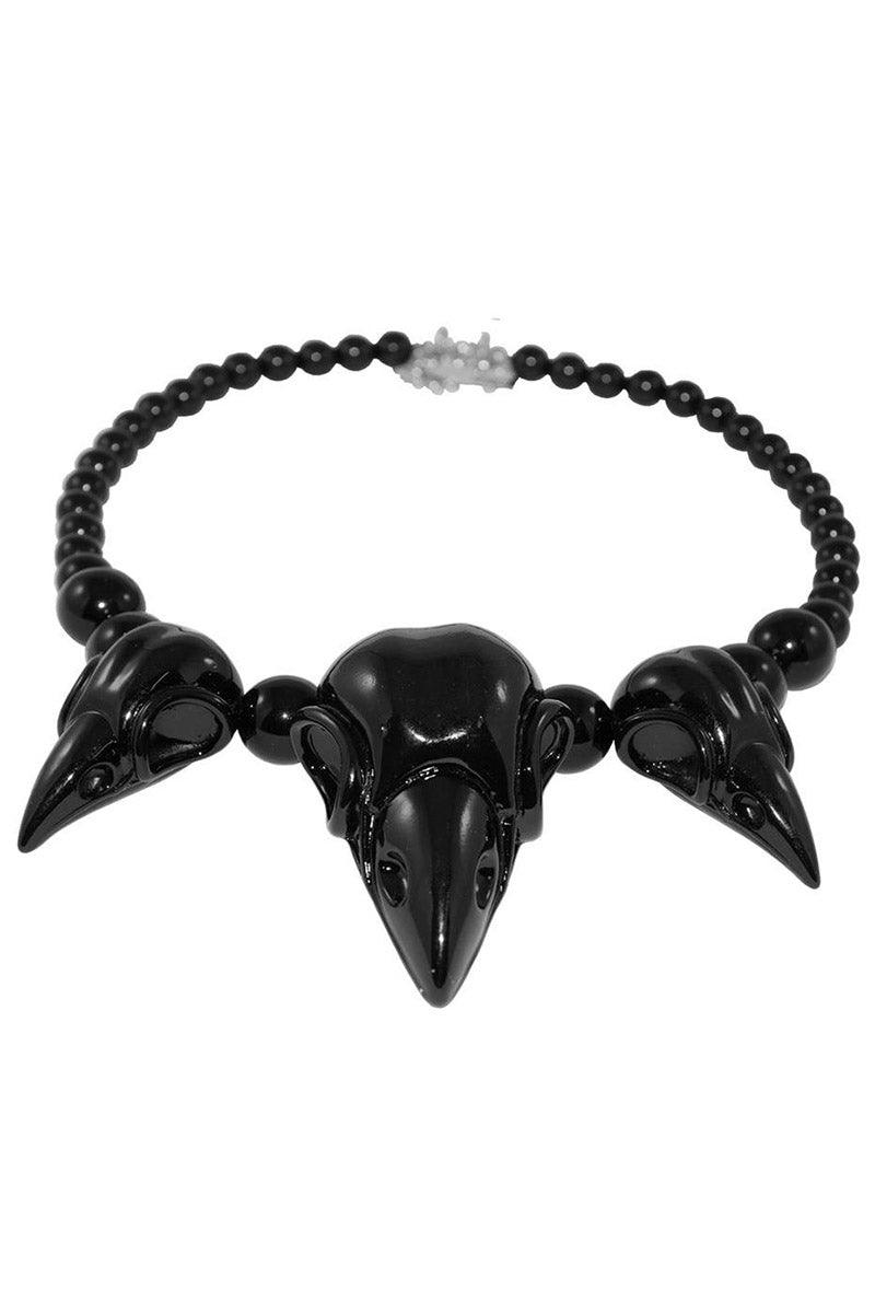 Kreepsville Crow Skull Collection Necklace [Black] - Vampirefreaks Store