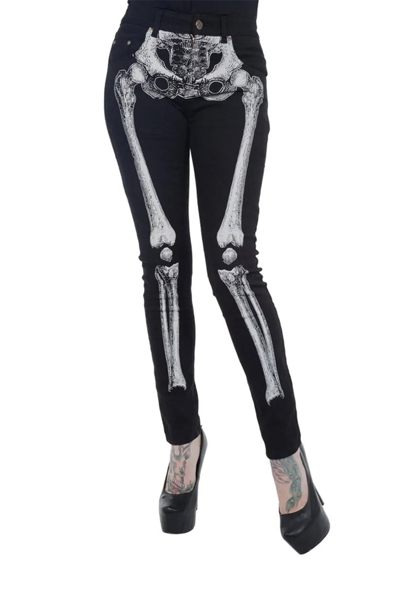 Skeleton Bones black jeans - Women M