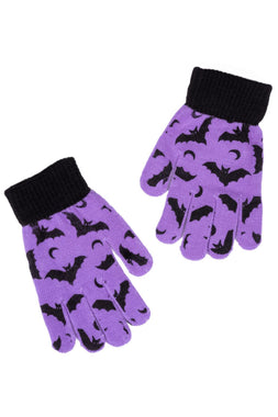 Crazy Pastel Bat Lady Knit Gloves