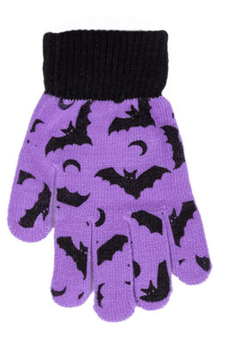 Crazy Pastel Bat Lady Knit Gloves