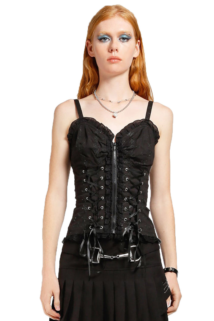 Tripp NYC Skull Embroidery Corset