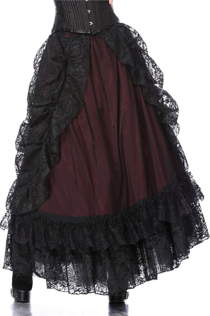 Vampire Goth Maxi Skirt [RED]