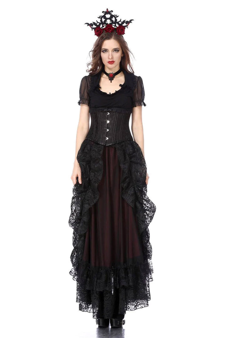 Vampire Goth Maxi Skirt [RED]