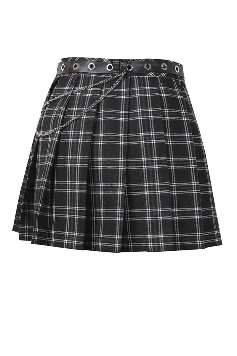 Stargazer Pleated Tartan Mini Skirt