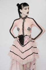 Pink Sabbath Fishnet Top [PASTEL PINK]