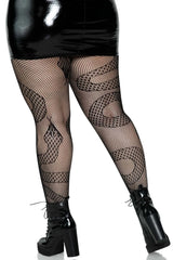Medusa's Snakes Fishnet Tights [Plus Size]