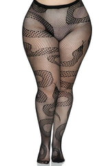 Medusa's Snakes Fishnet Tights [Plus Size]
