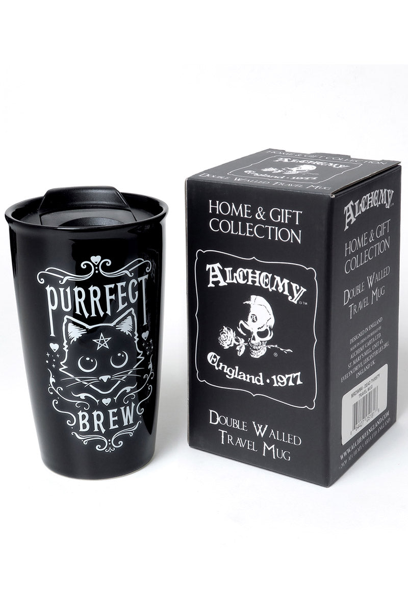Purrfect Brew: Double Walled Travel Mug