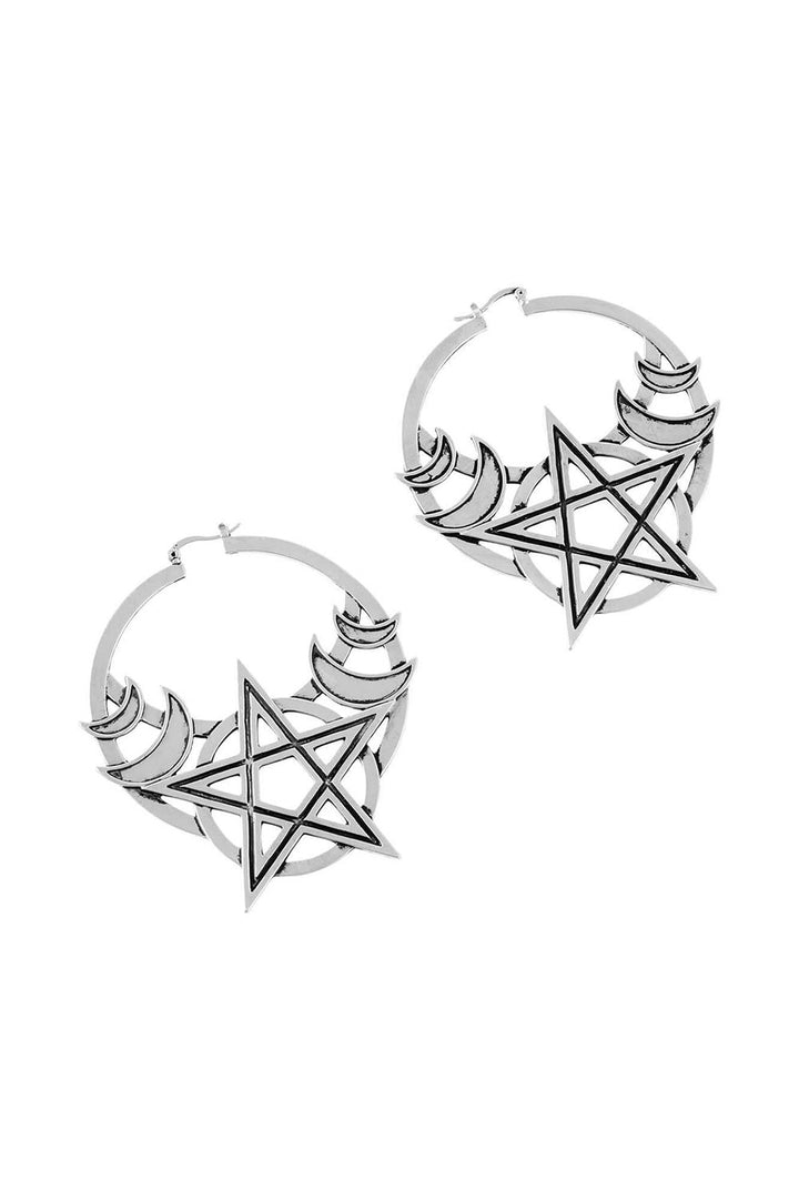 Moonlit Hoop Earrings [Silver]