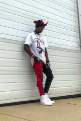 Tripp NYC Split Leg Bondage Pants [Black/Red]