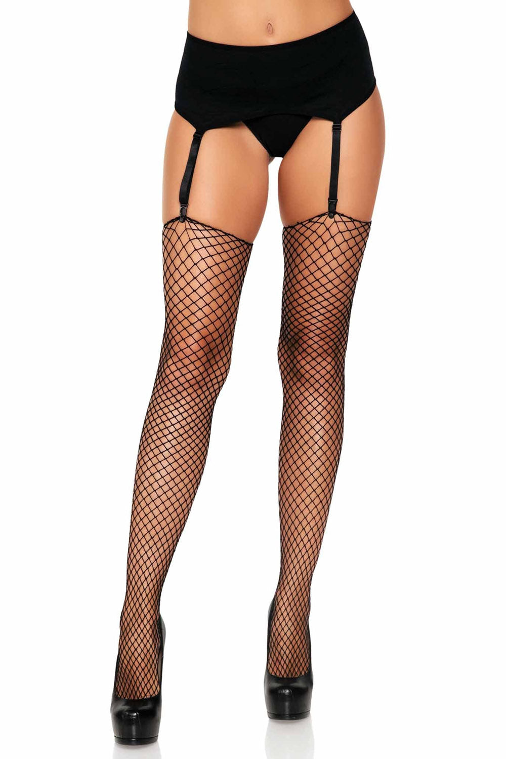Morticia Unfinished Fishnet Stockings