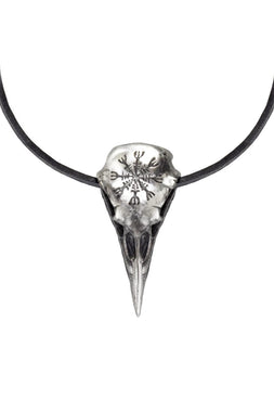 Alchemy Helm of Awe Raven Skull Necklace