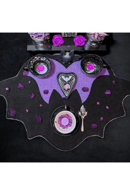 Purple Bat Heart Shaped Rug