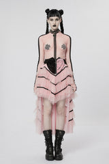 Pink Sabbath Fishnet Top [PASTEL PINK]