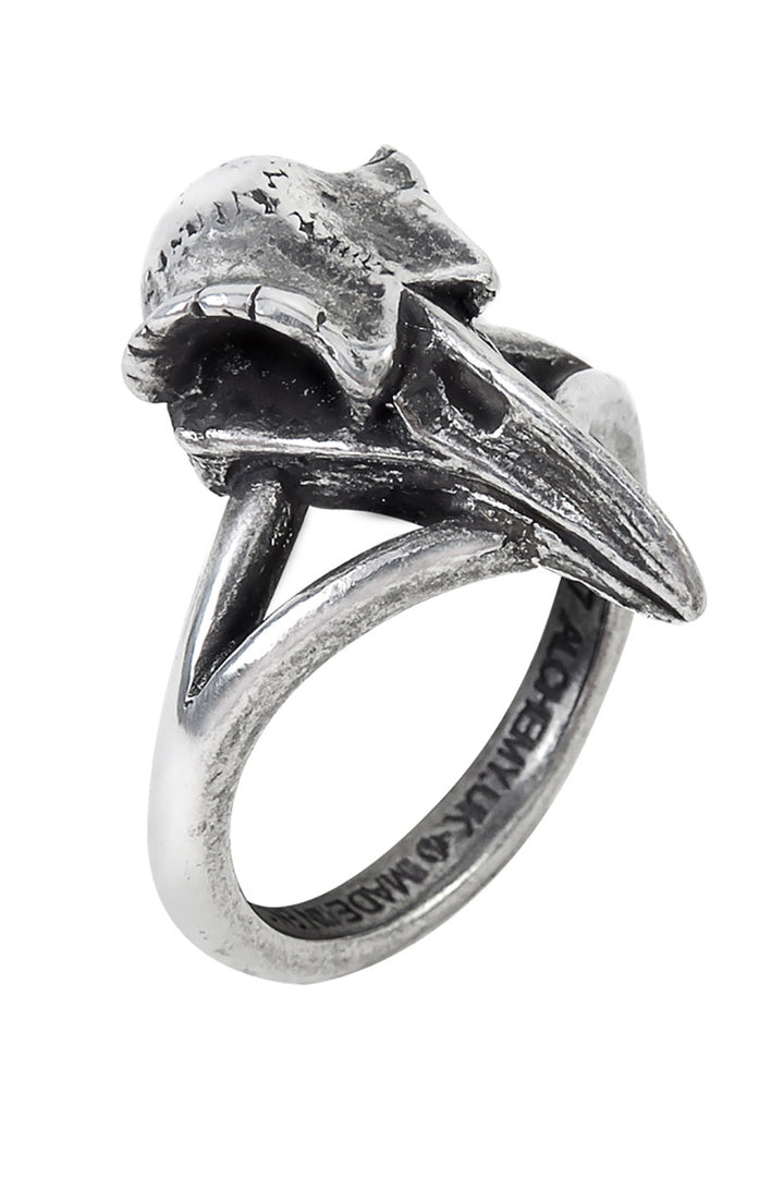 crow raven skull ring