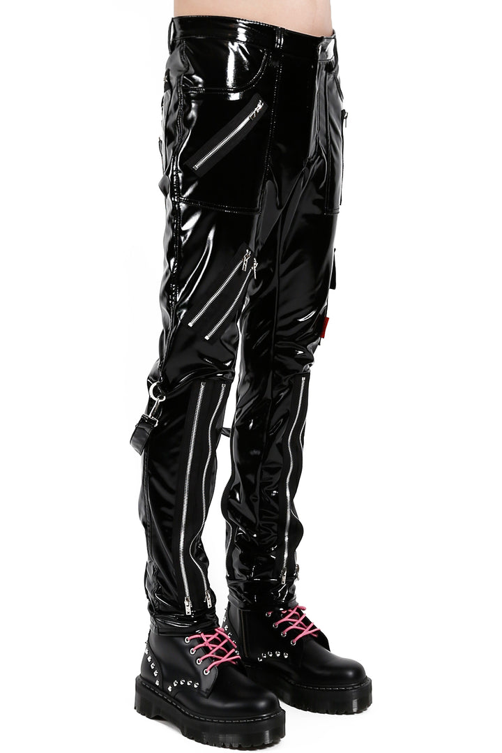mens black motorcycle leather pants 