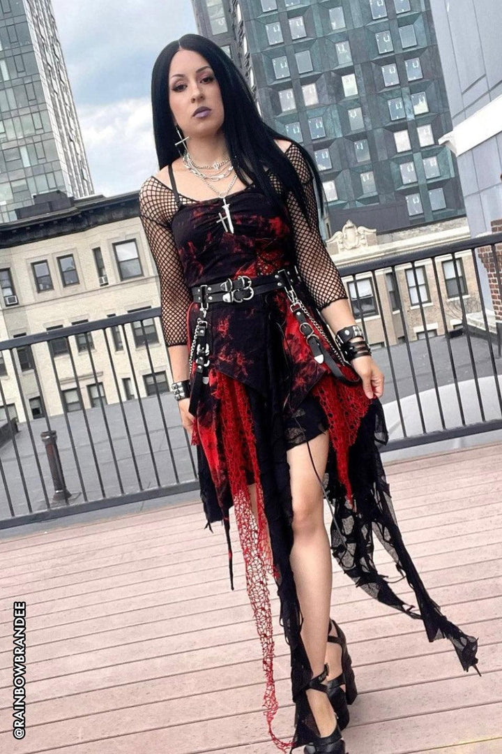 Dark In Love Blood Bride Distressed Punk Dress - VampireFreaks