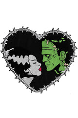 Large Bride & Frankenstein Stitch Heart Back Patch