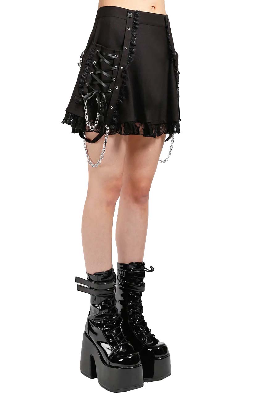 Tripp Lolita Suspender Skirt [Black/Black]