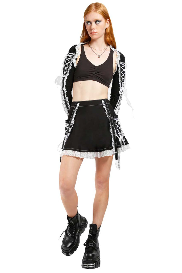 Tripp NYC Lolita Suspender Skirt [Black/White]