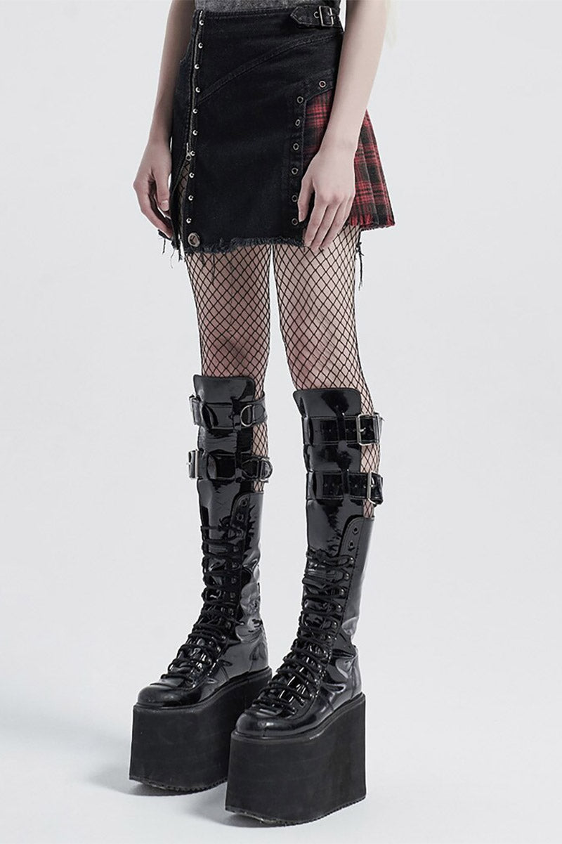 Patchwork Punk Mini Skirt