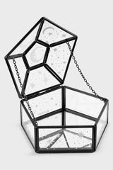 Caja de cristal con luz de estrellas