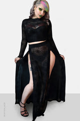Spider Web Mesh M-Line Skirt