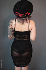 Spider Web Mesh Bodycon Mini Dress