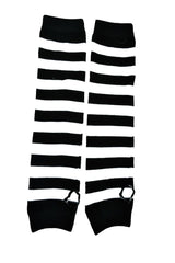 Poizen Striped Black/White Armwarmers - Vampirefreaks Store
