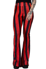 Pantalones acampanados Hellz Bellz con rayas rojas y negras [NEGRO/ROJO]
