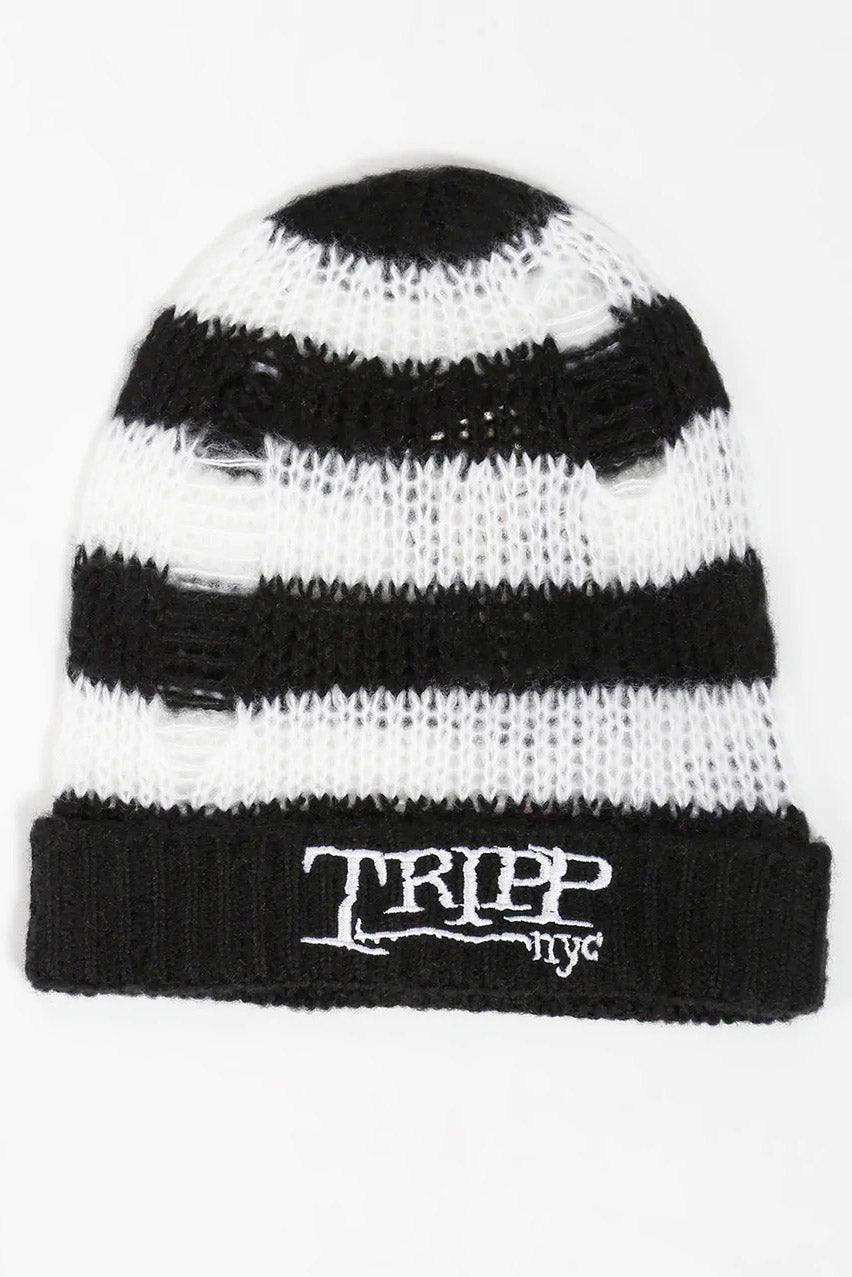 Tripp NYC Stripe Beanie [WHITE/BLACK]