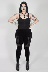 Samt-Silhouette-Leggings