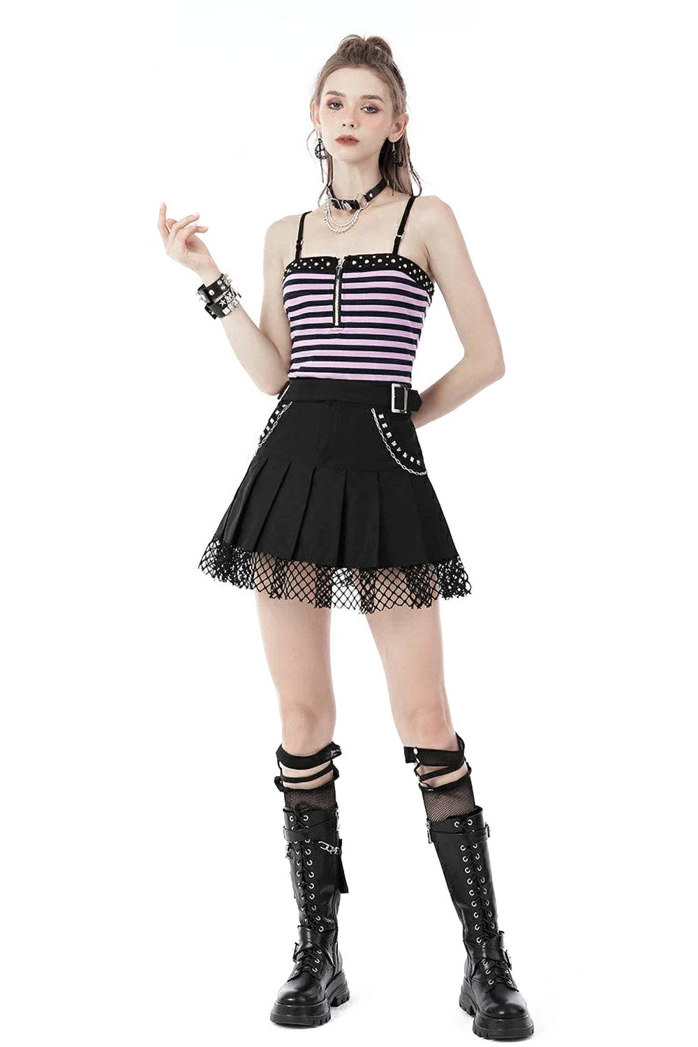 Punk Violets Gestreiftes Tanktop